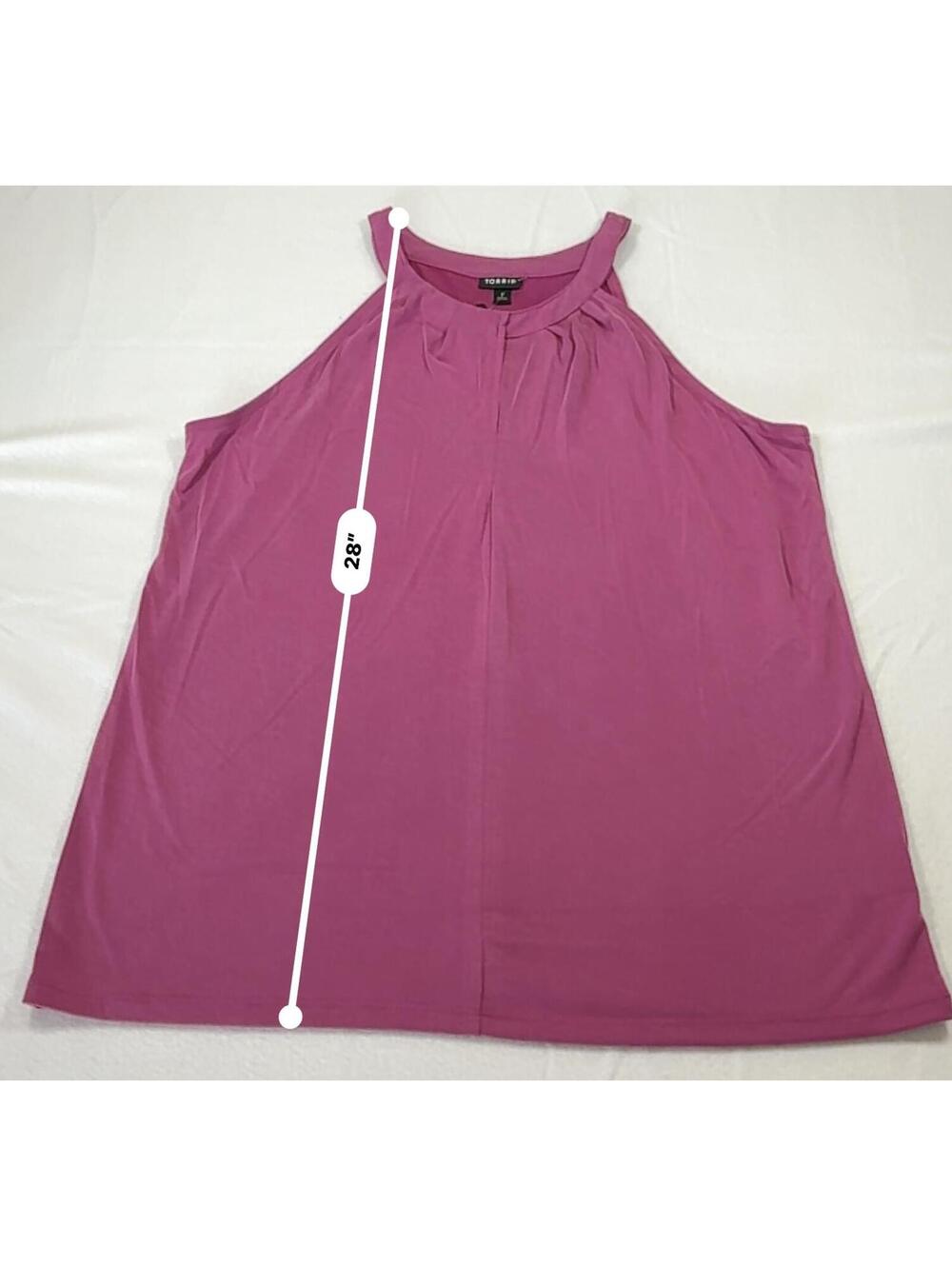 Torrid Berry Pink High Neck Sleeveless Tank Top 1X 14-16 New With Tags - Picture 7 of 8